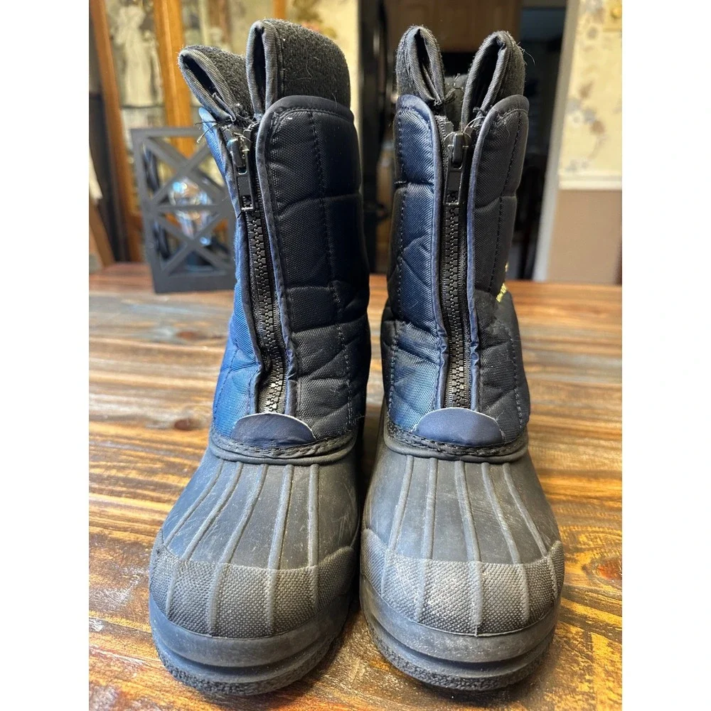 Dream Pairs Kids Winter Snow Boots Zip Closure‎ Waterproof Warm Blue Size 4